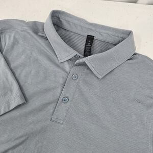 Lululemon Polo Shirt Men's Size Medium Gray Performance Stretch Short Sleeve.